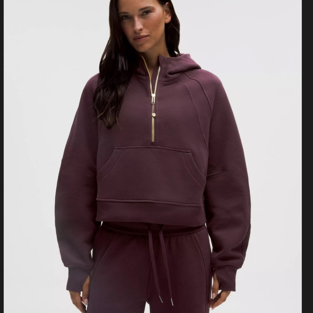 Lululemon Scuba Oversized Half-Zip Hoodie Black Plum/ Gold size XS/S
